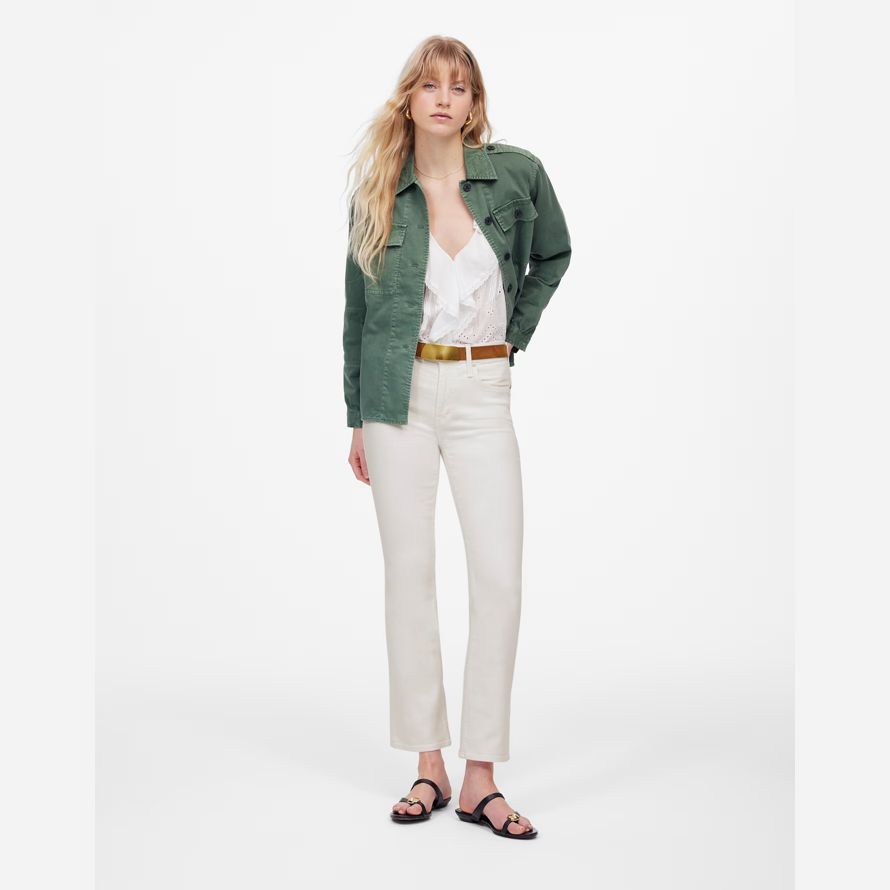 crème womens madewell coup de pied hors crop jeans