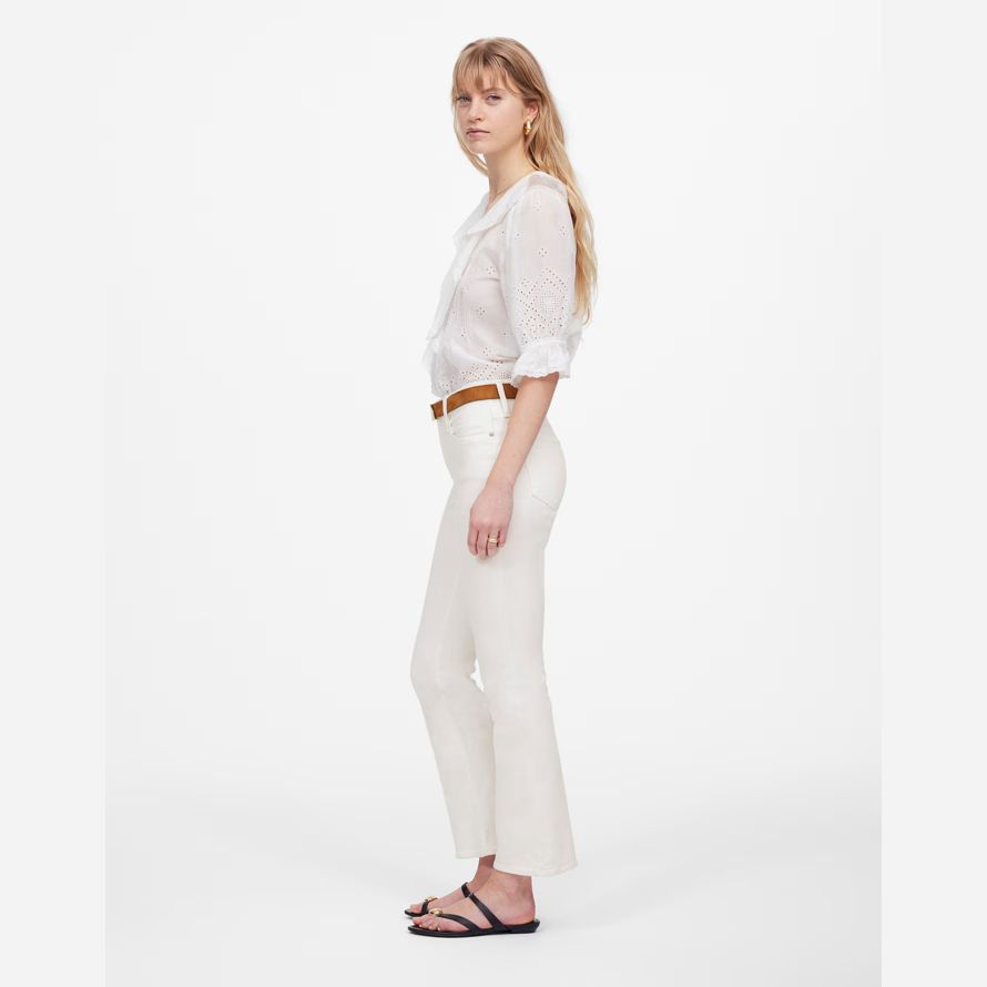 crème womens madewell coup de pied hors crop jeans