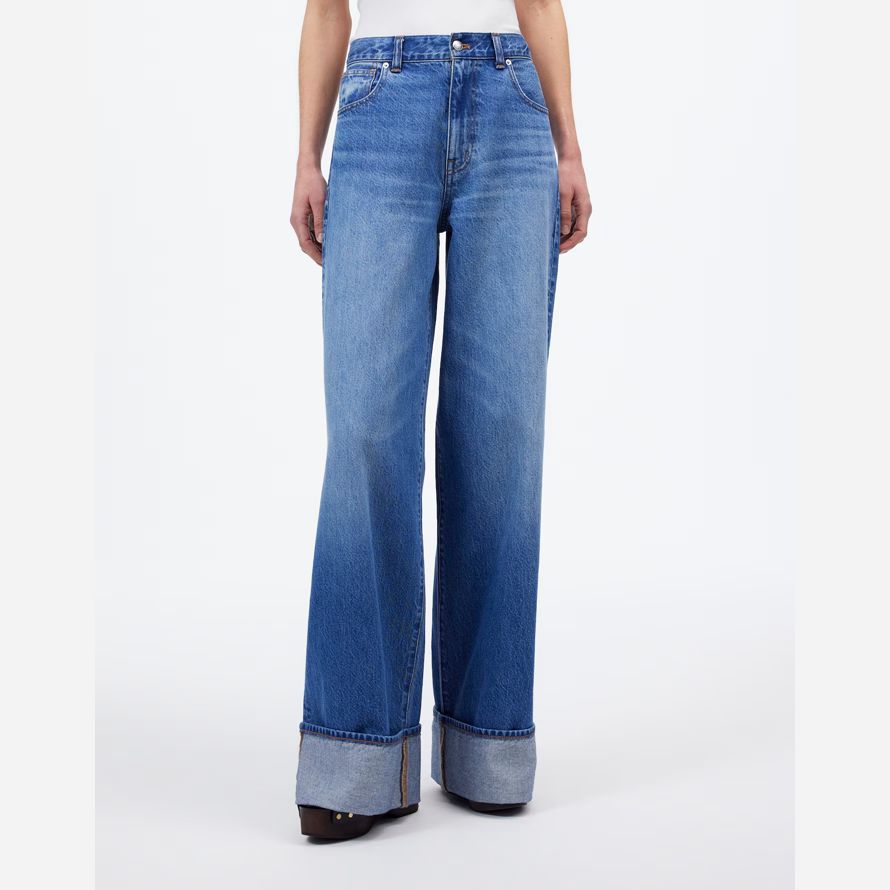 womens madewell des années 90 très grand format-leg jeans bleu