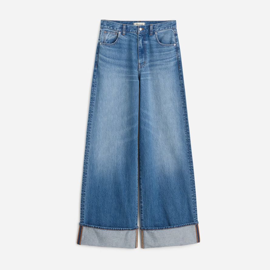 womens madewell des années 90 très grand format-leg jeans bleu