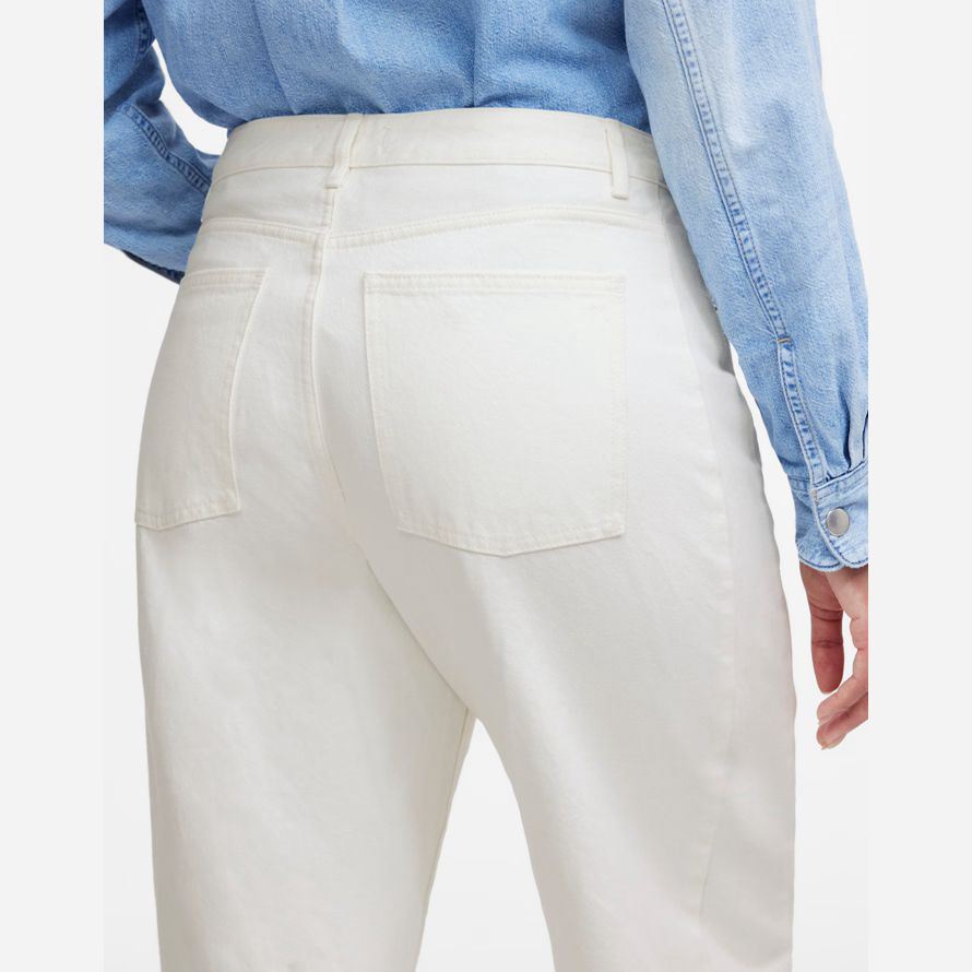 womens madewell les courbes reconstitué baril-leg jeans blanc