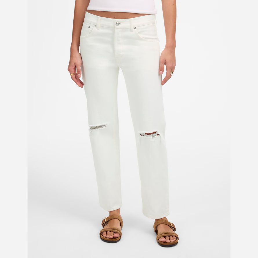 madewell le doyen facile droites culture womens jeans blanc