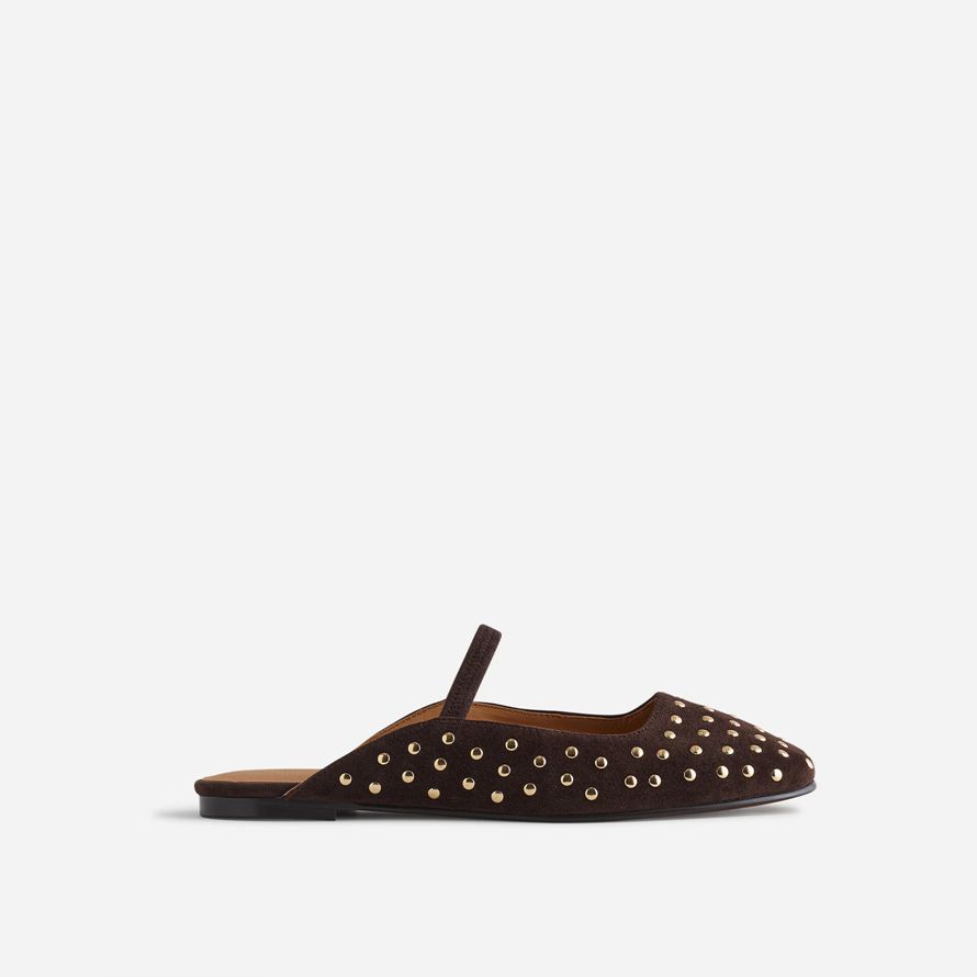 madewell le greta ballet plat de mule womens chocolat