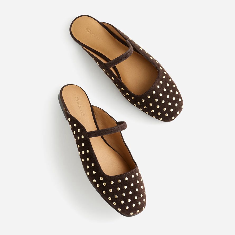 madewell le greta ballet plat de mule womens chocolat
