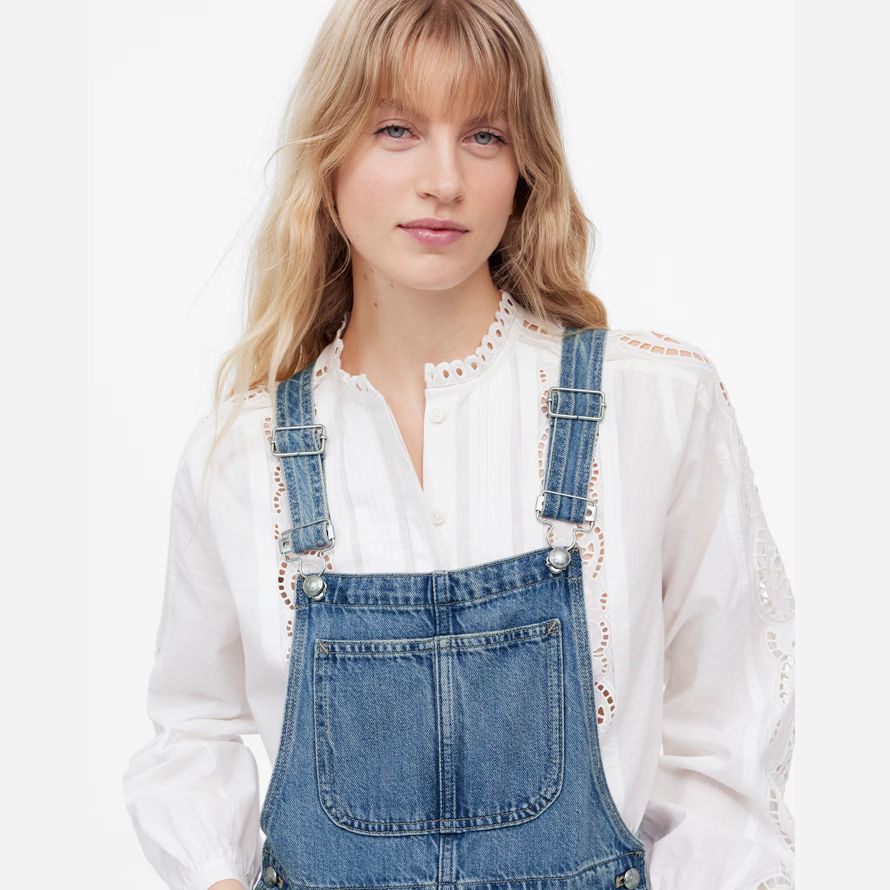 womens madewell denim décontracté charpentier salopette bleu