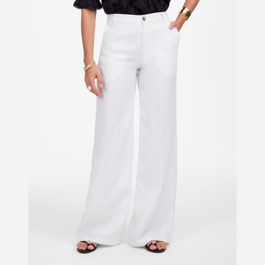 madewell la zoe détendue vaste womens pantalon blanc