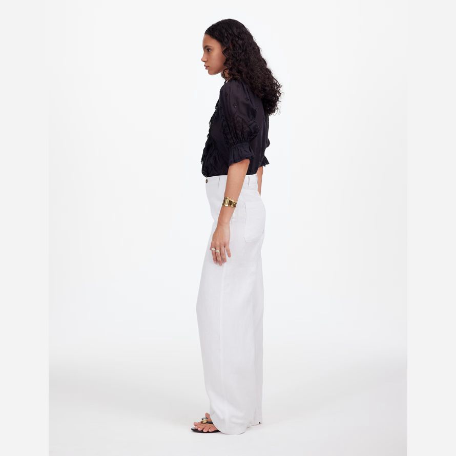 madewell la zoe détendue vaste womens pantalon blanc