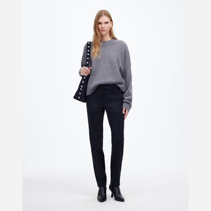 navy womens madewell le slim straight utilitaire pantalon