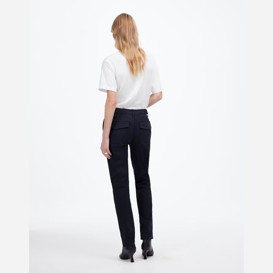 navy womens madewell le slim straight utilitaire pantalon