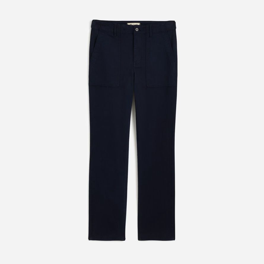 navy womens madewell le slim straight utilitaire pantalon