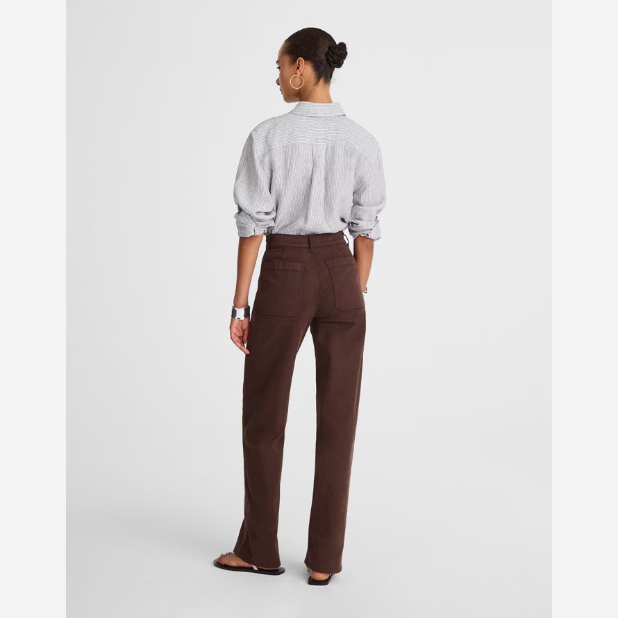 brun foncé madewell lemmett large-jambe womens pantalon