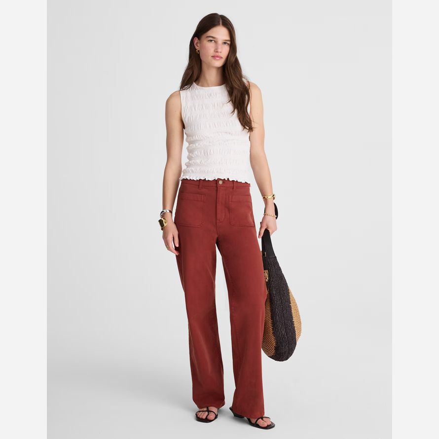 womens madewell lemmett large-jambe pantalon bourgogne