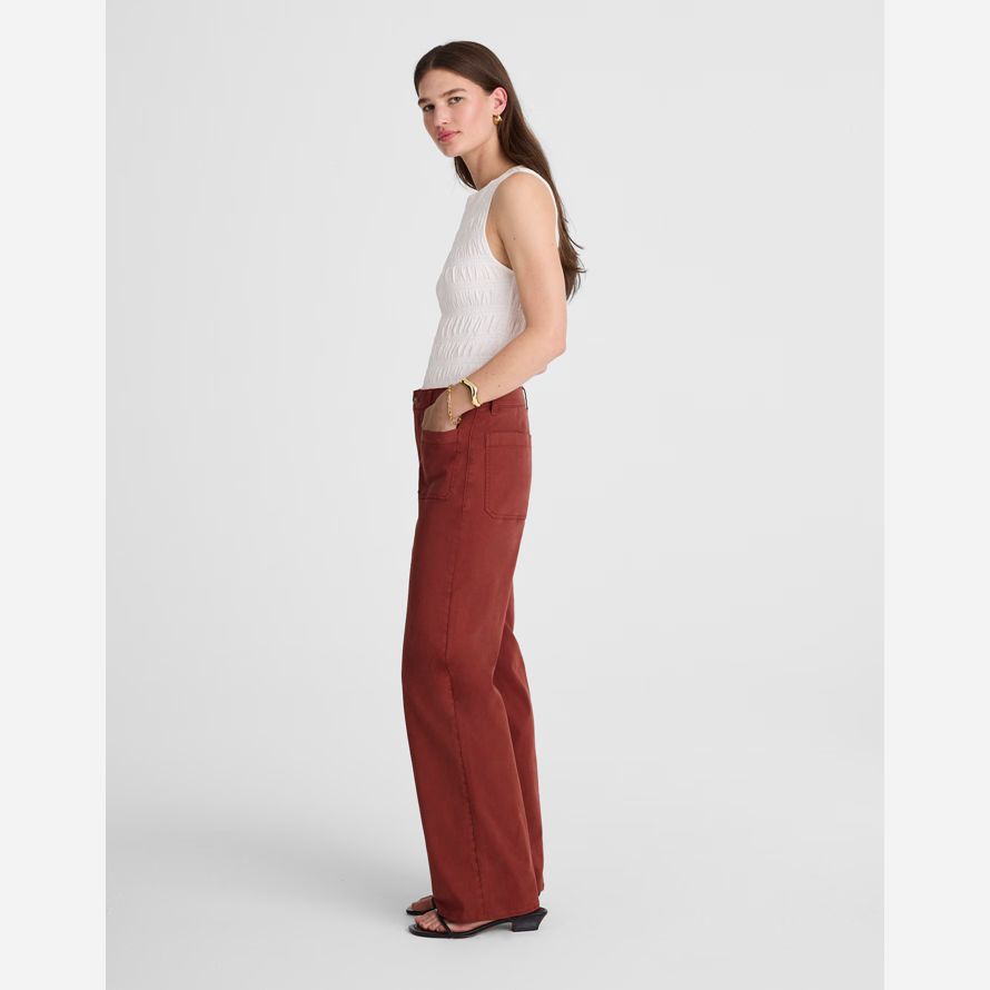 womens madewell lemmett large-jambe pantalon bourgogne