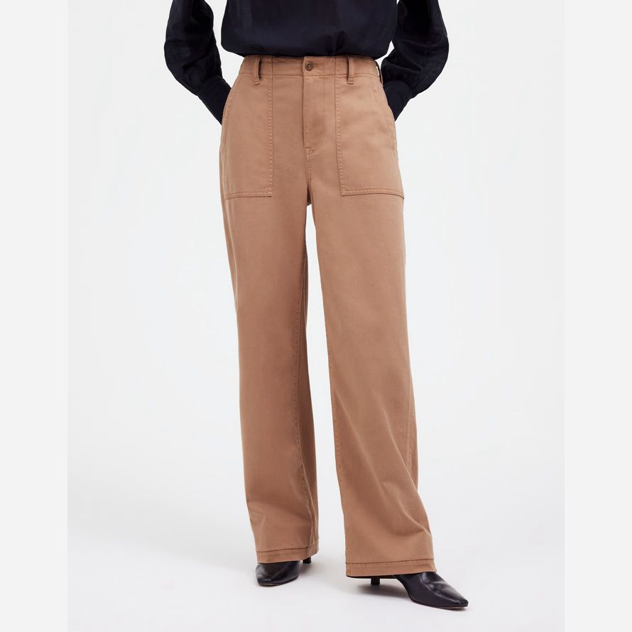 womens madewell basse en bandoulière baggy utilitaire pantalon brun