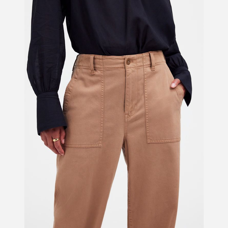 womens madewell basse en bandoulière baggy utilitaire pantalon brun