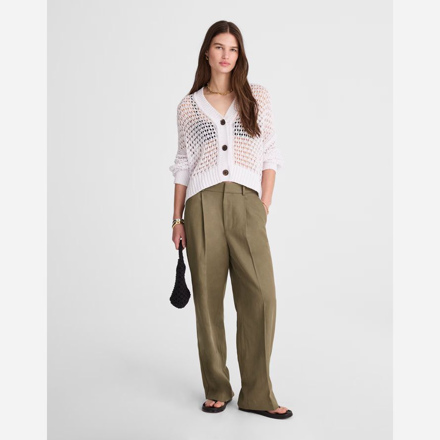 kaki vert madewell slouchy droite womens pantalon