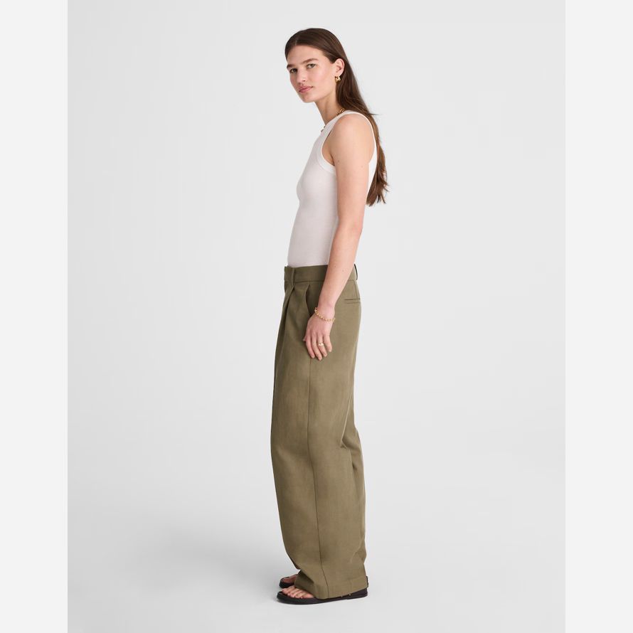 kaki vert madewell slouchy droite womens pantalon