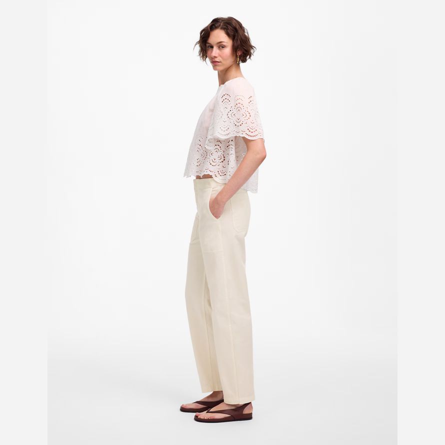 crème madewell conique-jambe utilitaire womens pantalon