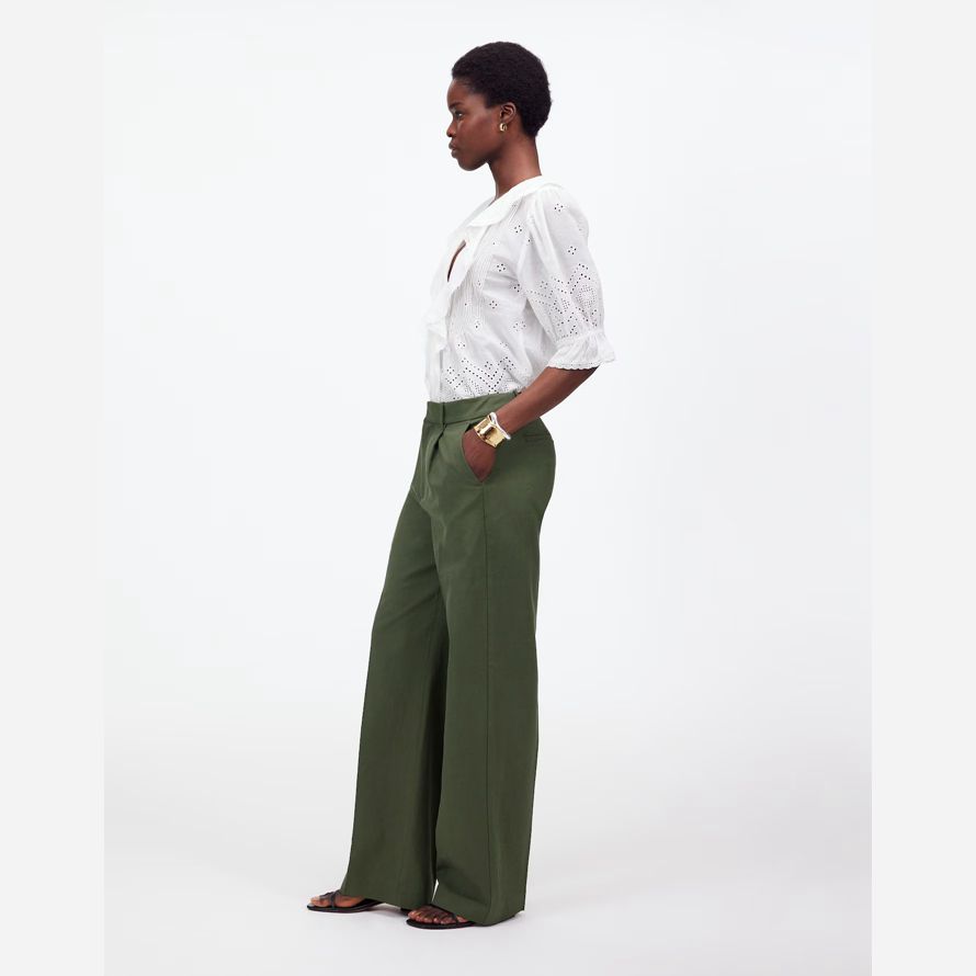 madewell slouchy droite womens pantalon vert