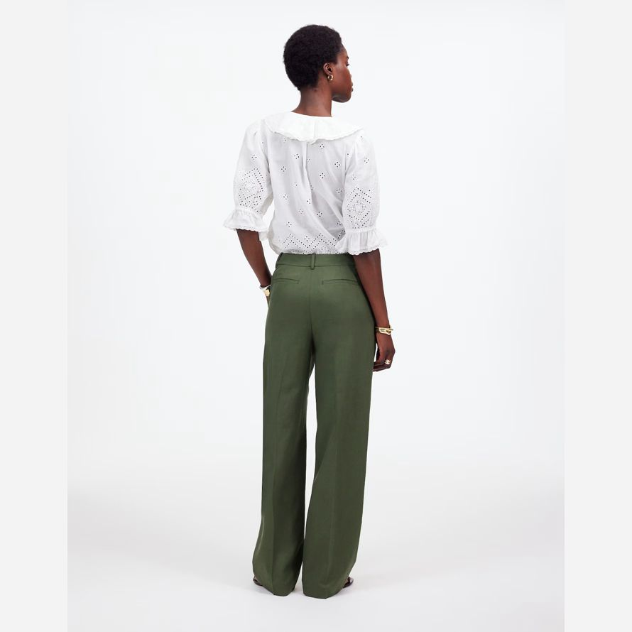 madewell slouchy droite womens pantalon vert