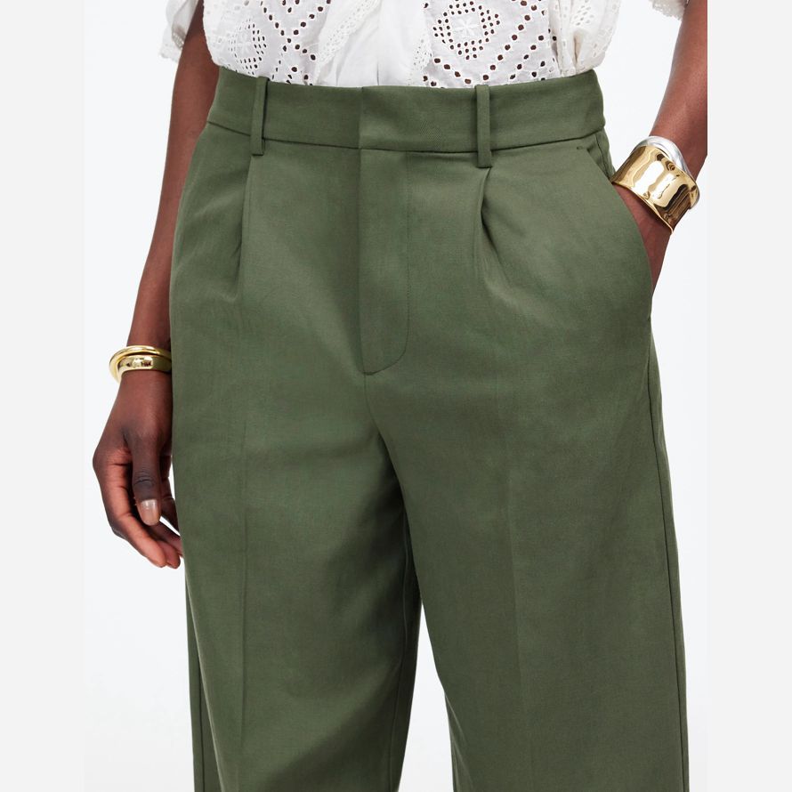 madewell slouchy droite womens pantalon vert