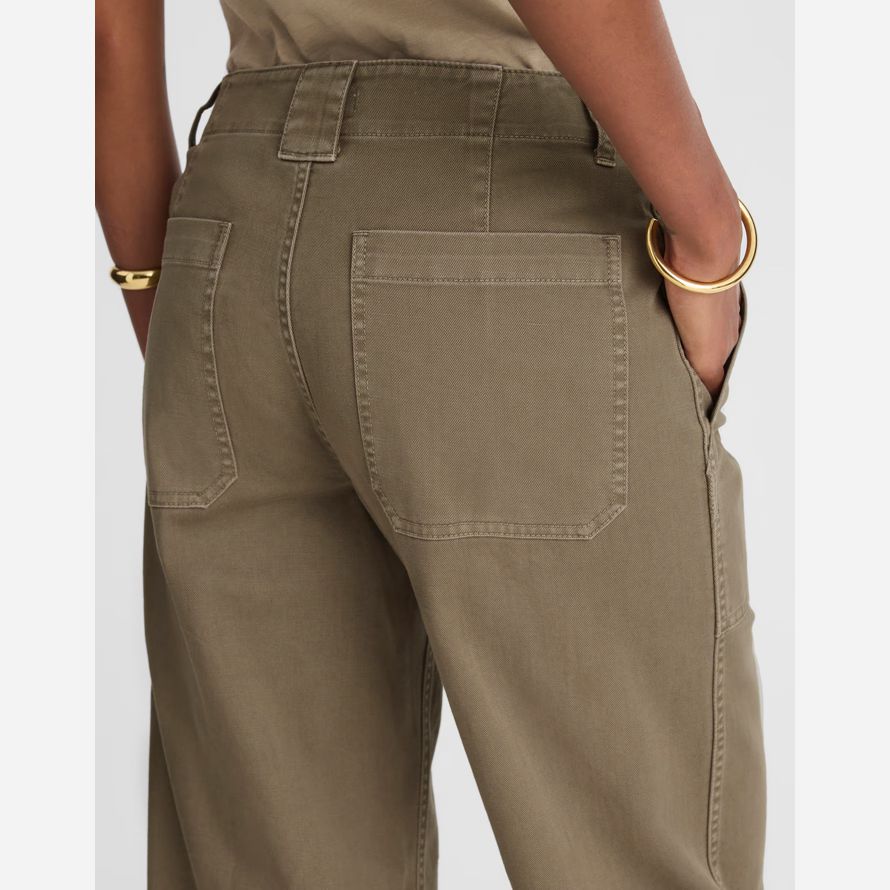 kaki madewell conique-jambe utilitaire womens pantalon