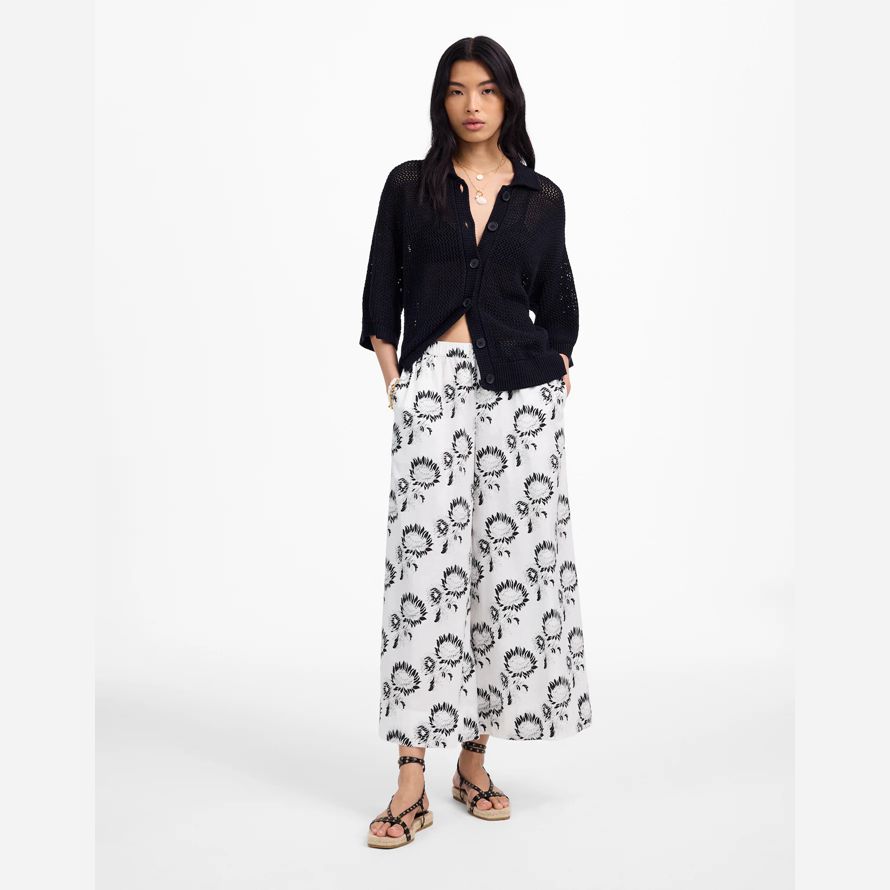 blanc noir madewell pull-coton pour femmes pantalon