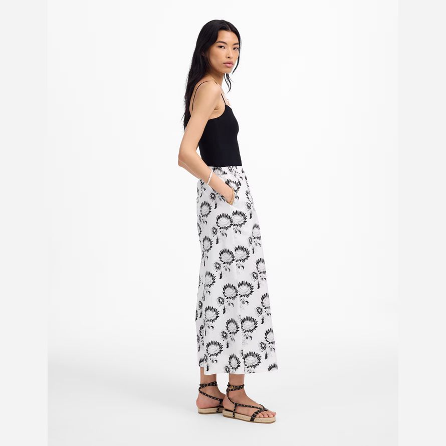 blanc noir madewell pull-coton pour femmes pantalon