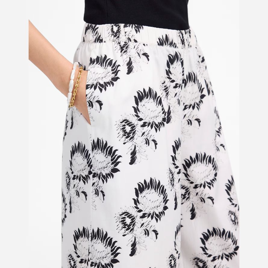 blanc noir madewell pull-coton pour femmes pantalon