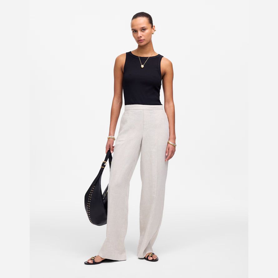 madewell la simple traction sur les femmes pantalon blanc