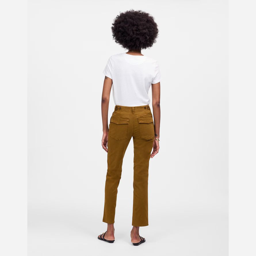 brun womens madewell le slim straight utilitaire pantalon