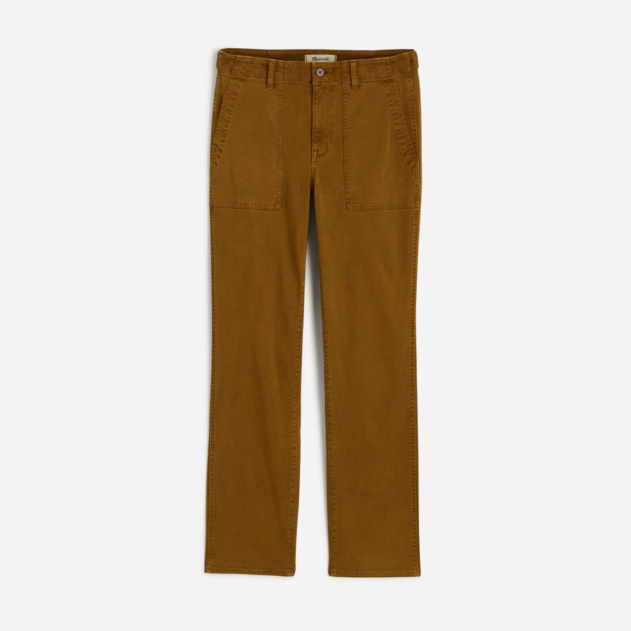 brun womens madewell le slim straight utilitaire pantalon