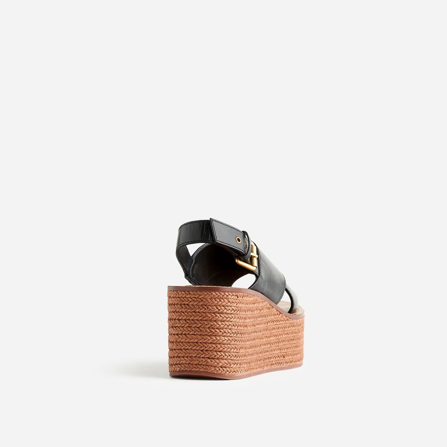 womens madewell lamee sandales compensées noir