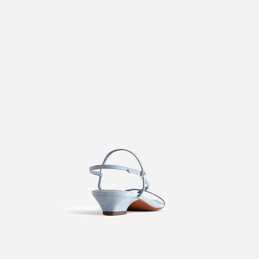 bleu gris womens madewell la maycie asymétrique t-strap sandales
