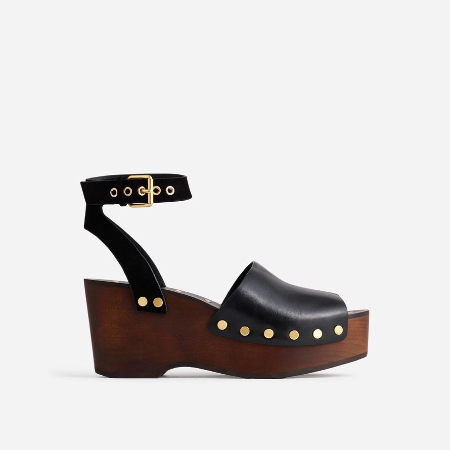 noir madewell lanouk plate-forme de sabot sandales femmes