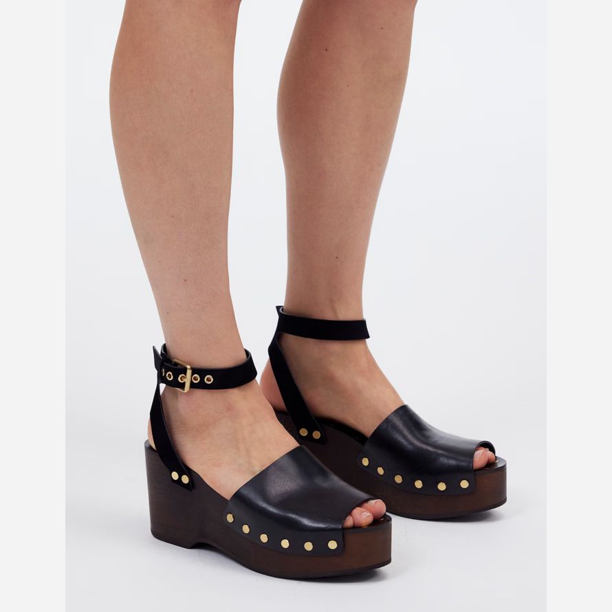 noir madewell lanouk plate-forme de sabot sandales femmes