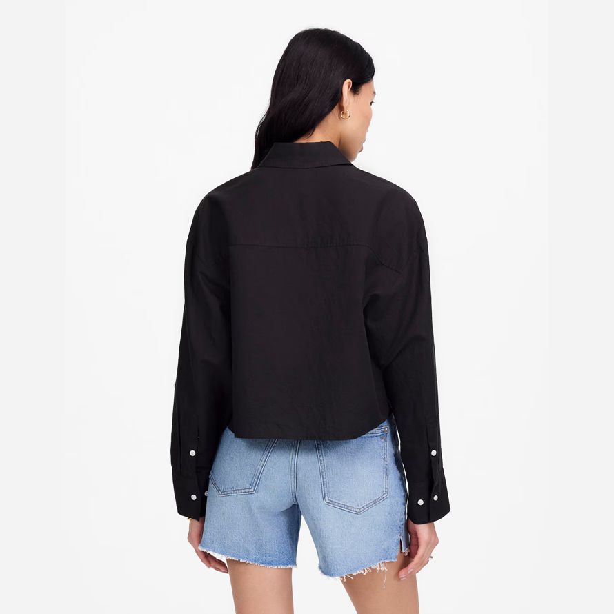 madewell droite ourlet womens shirts noir