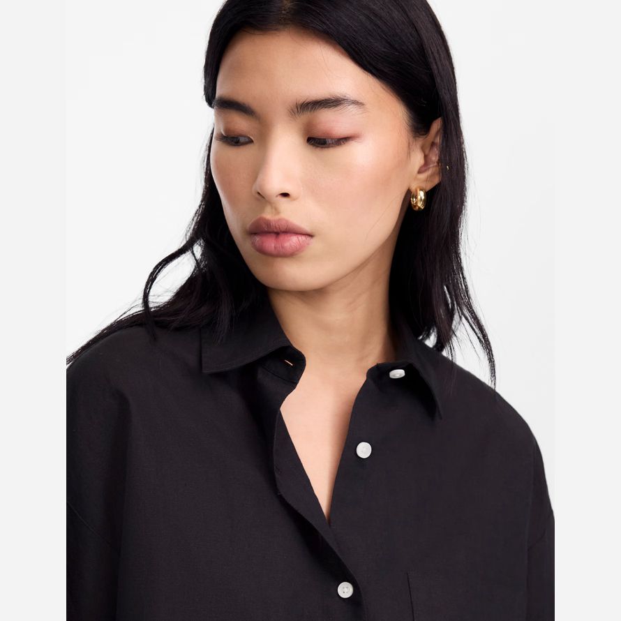 madewell droite ourlet womens shirts noir