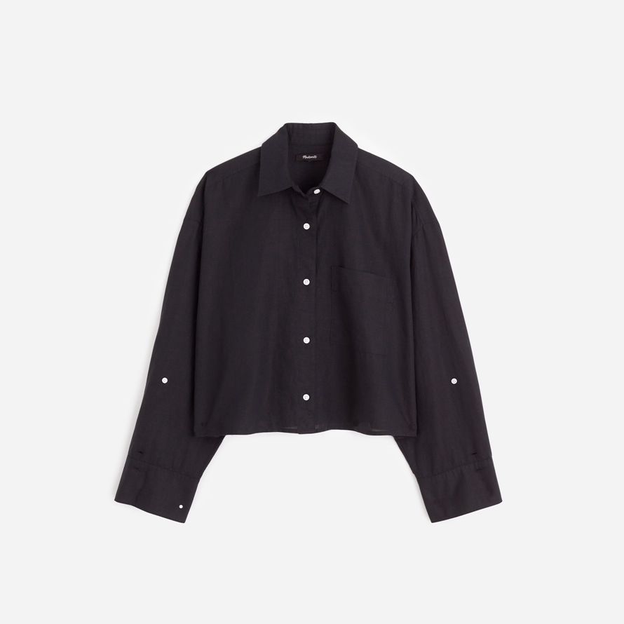 madewell droite ourlet womens shirts noir