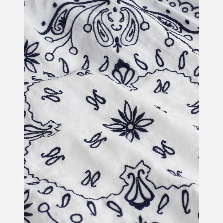 white navy womens madewell popeline froncé de bouton-up maillots de