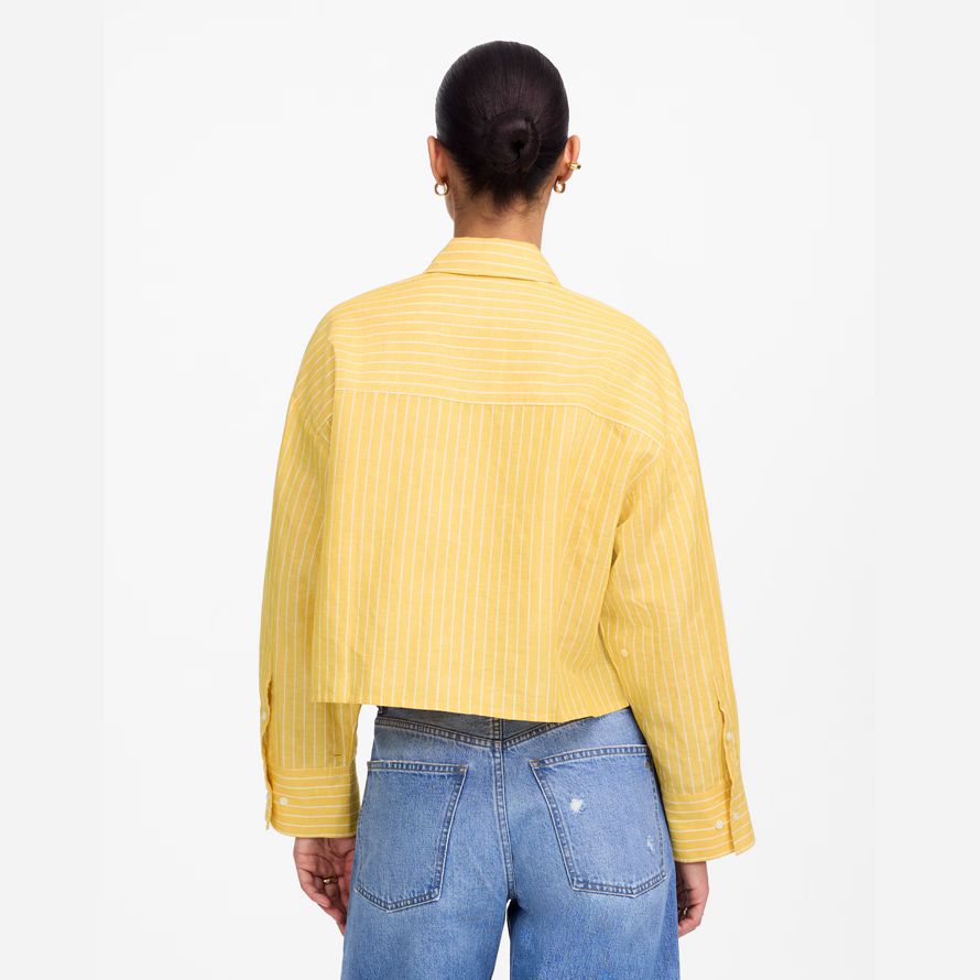 madewell droite ourlet womens shirts jaune