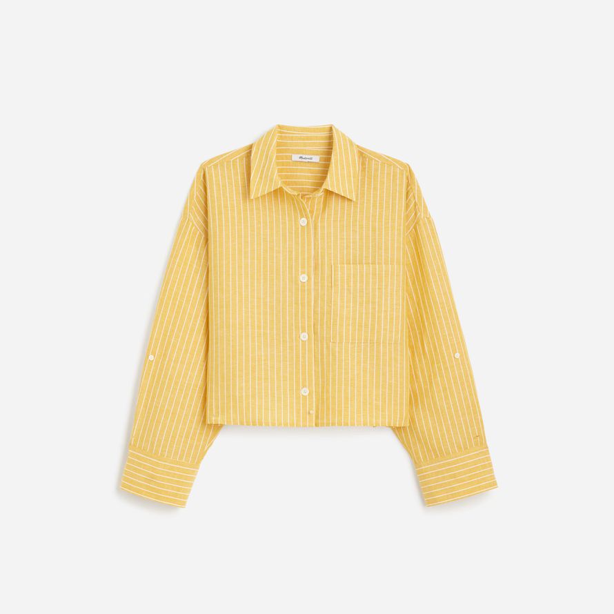 madewell droite ourlet womens shirts jaune