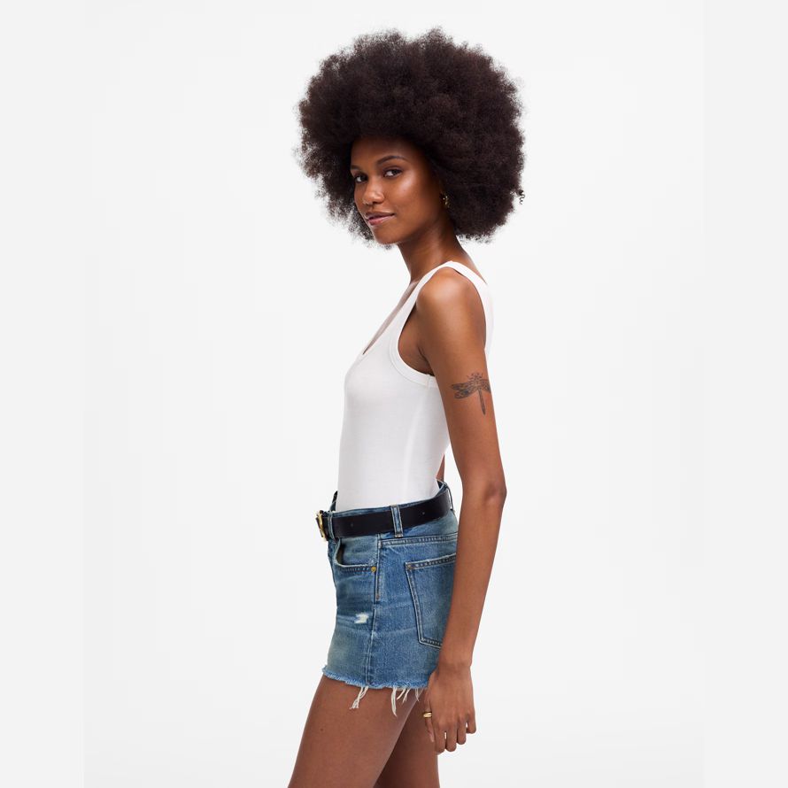 womens madewell la brynn short bleu