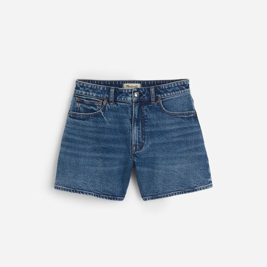 madewell rondes vintage parfait de la mi-longueur denim shorts femmes bleu