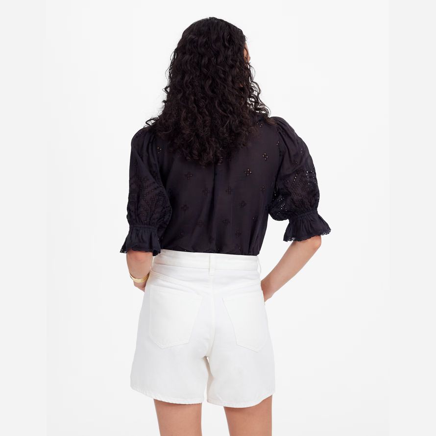 blanc madewell cordon de serrage denim shorts femmes