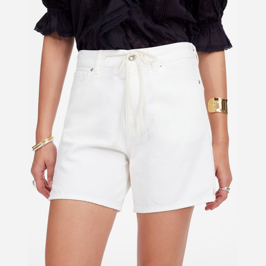 blanc madewell cordon de serrage denim shorts femmes
