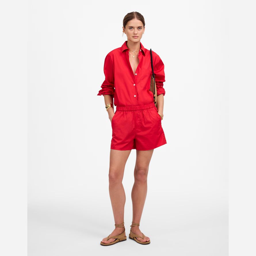 madewell pull-on shorts femmes-rouge
