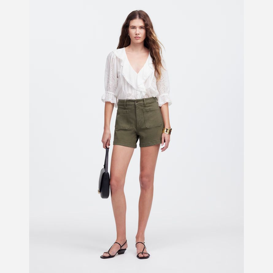 olive womens madewell lemmett shorts