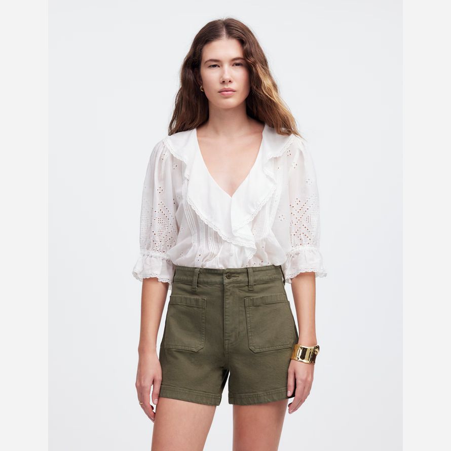 olive womens madewell lemmett shorts