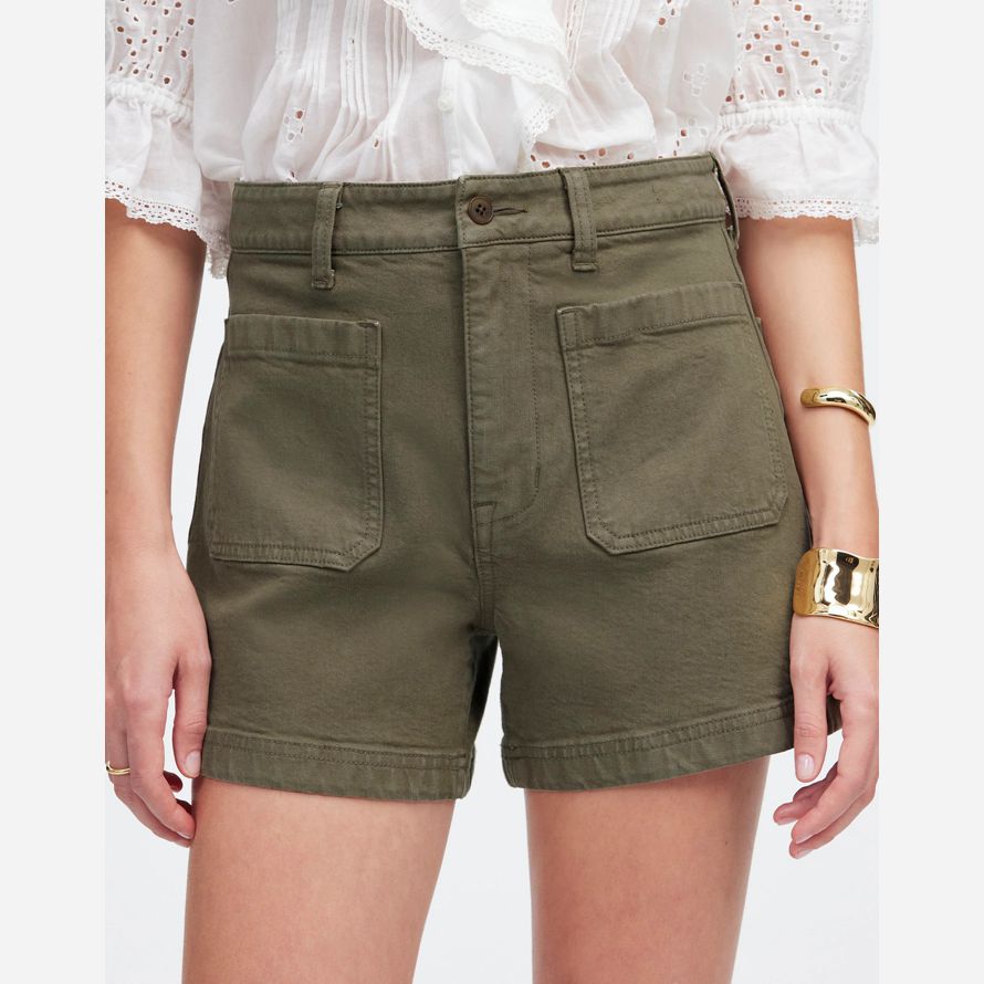 olive womens madewell lemmett shorts